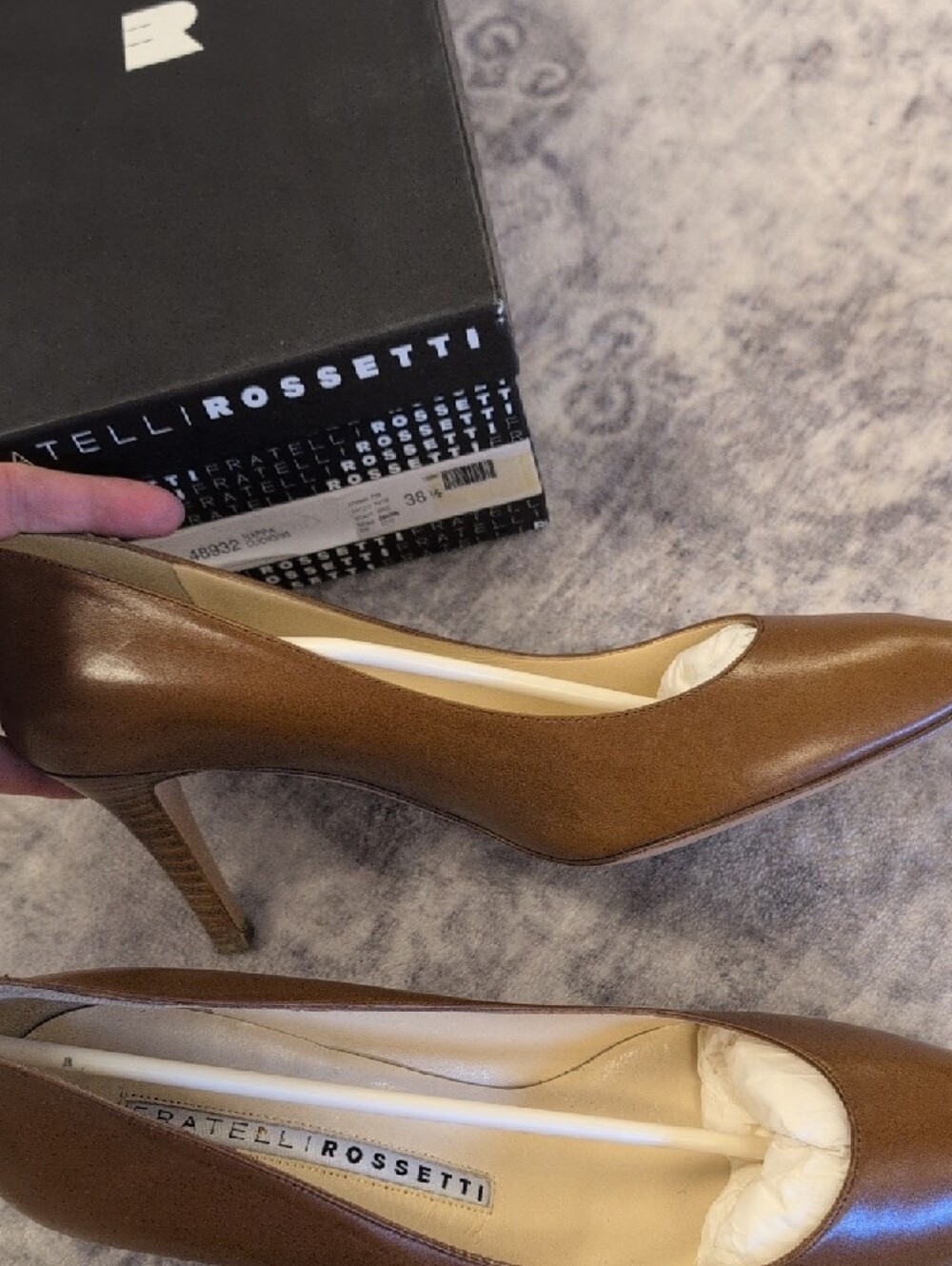 Fratelli Rossetti Chestnut Brown Leather Pointed Toe Pumps - Picture 6 of 10